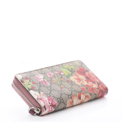 Gucci GG Supreme Monogram Blooms Zip Around Wallet Beige Multicolor Dry Rose 3 of 5