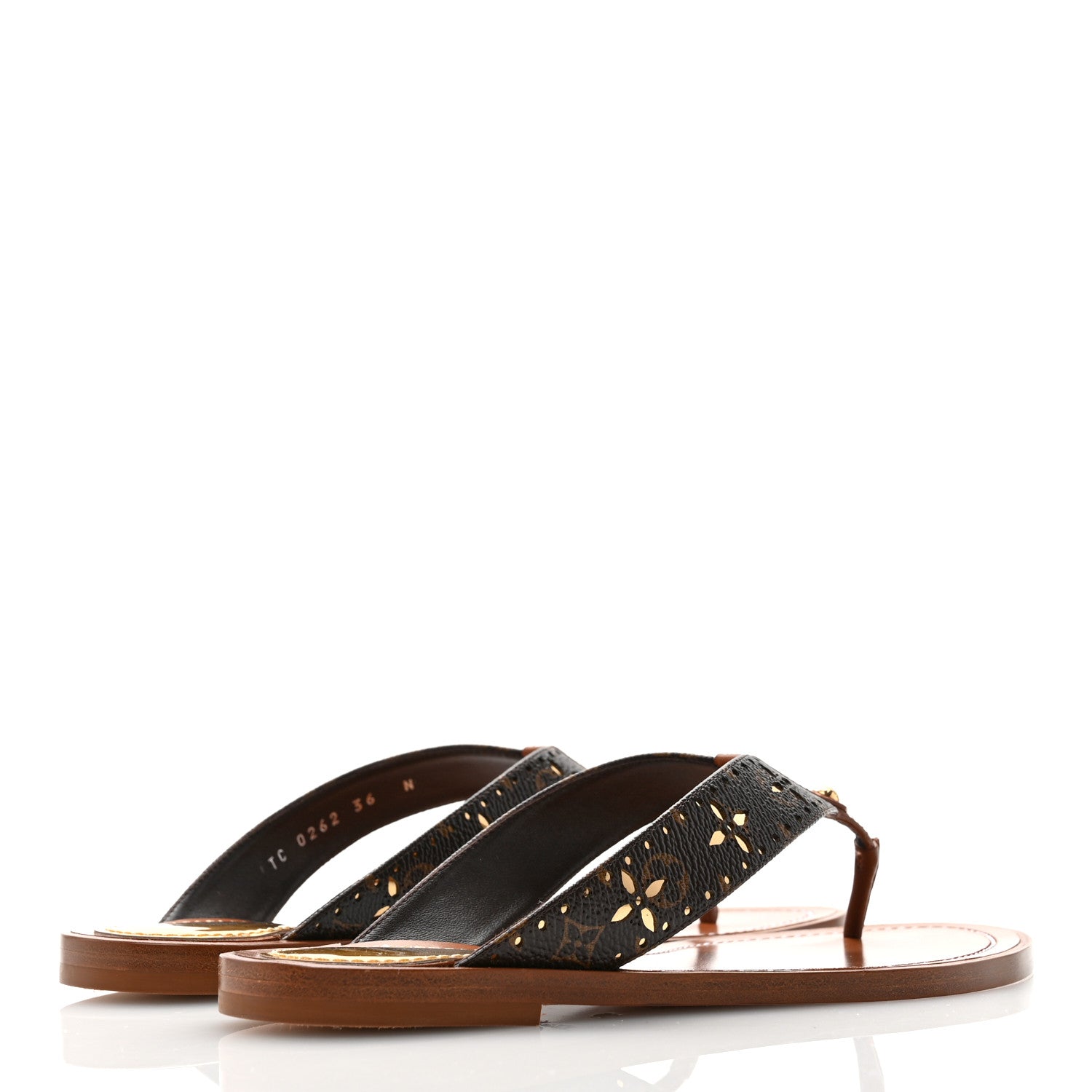 Louis Vuitton Monogram Sunny Flat Thong Sandals 36 Brown 4 of 10