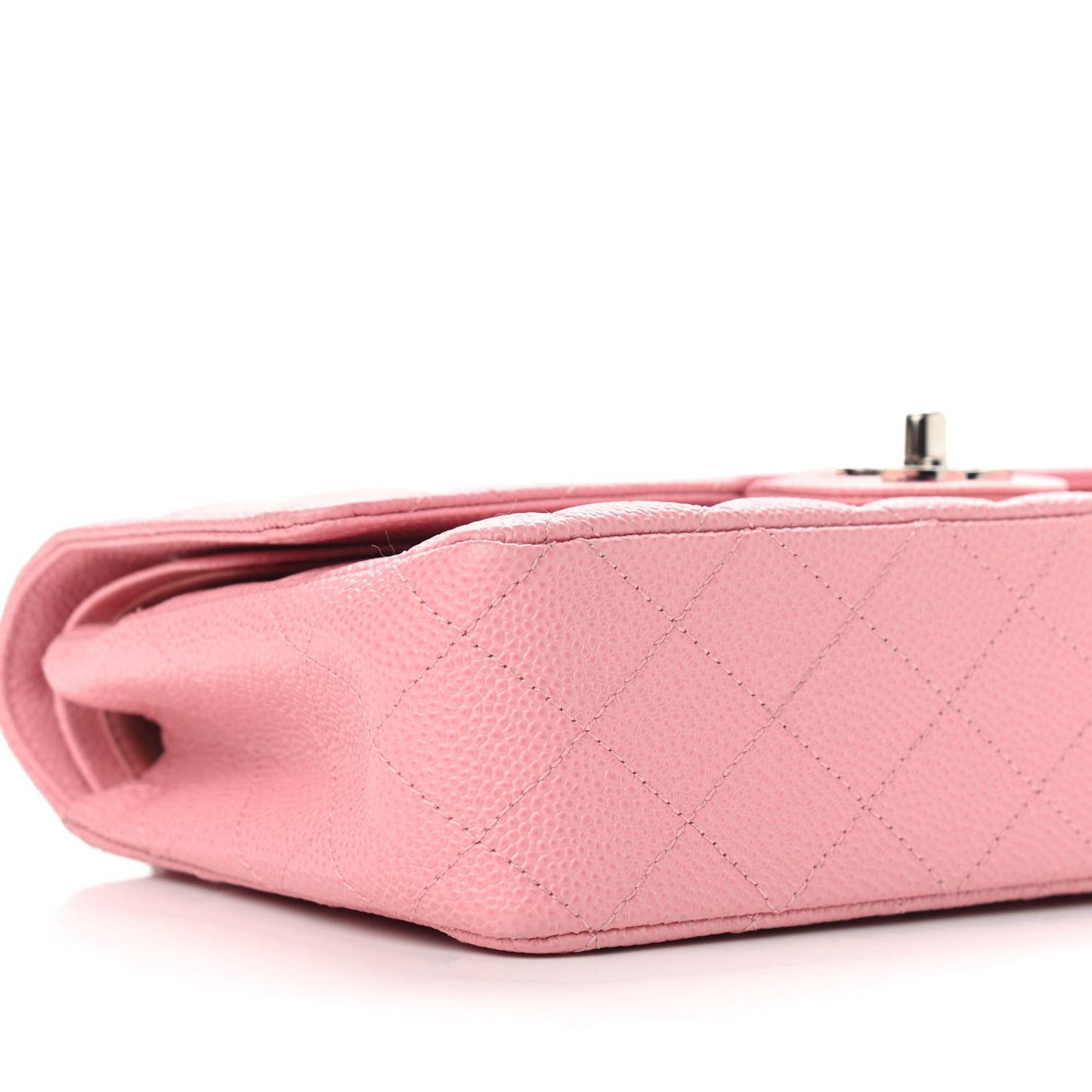 Caviar Quilted Medium Double Flap Pink