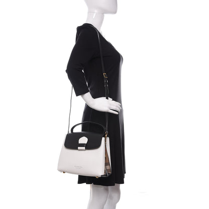 Burberry Derby Calfskin House Check Small Camberley Chalk White Black 2 of 10