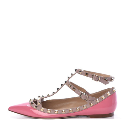 Valentino Garavani Patent Rockstud Cage Ballerina Flats 39 Ninphea Poudre 1 of 9
