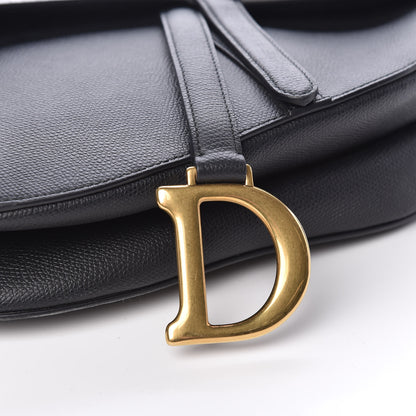 Christian Dior Grained Calfskin Saddle Bag Black 10 of 12
