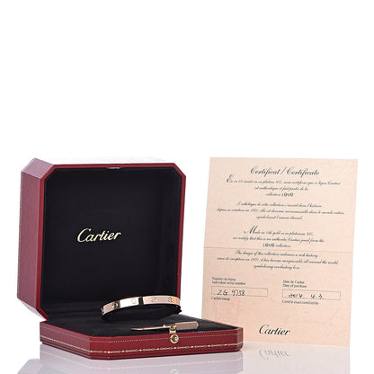 Cartier 18K Pink Gold 4 Diamond LOVE Bracelet 17 7 of 7