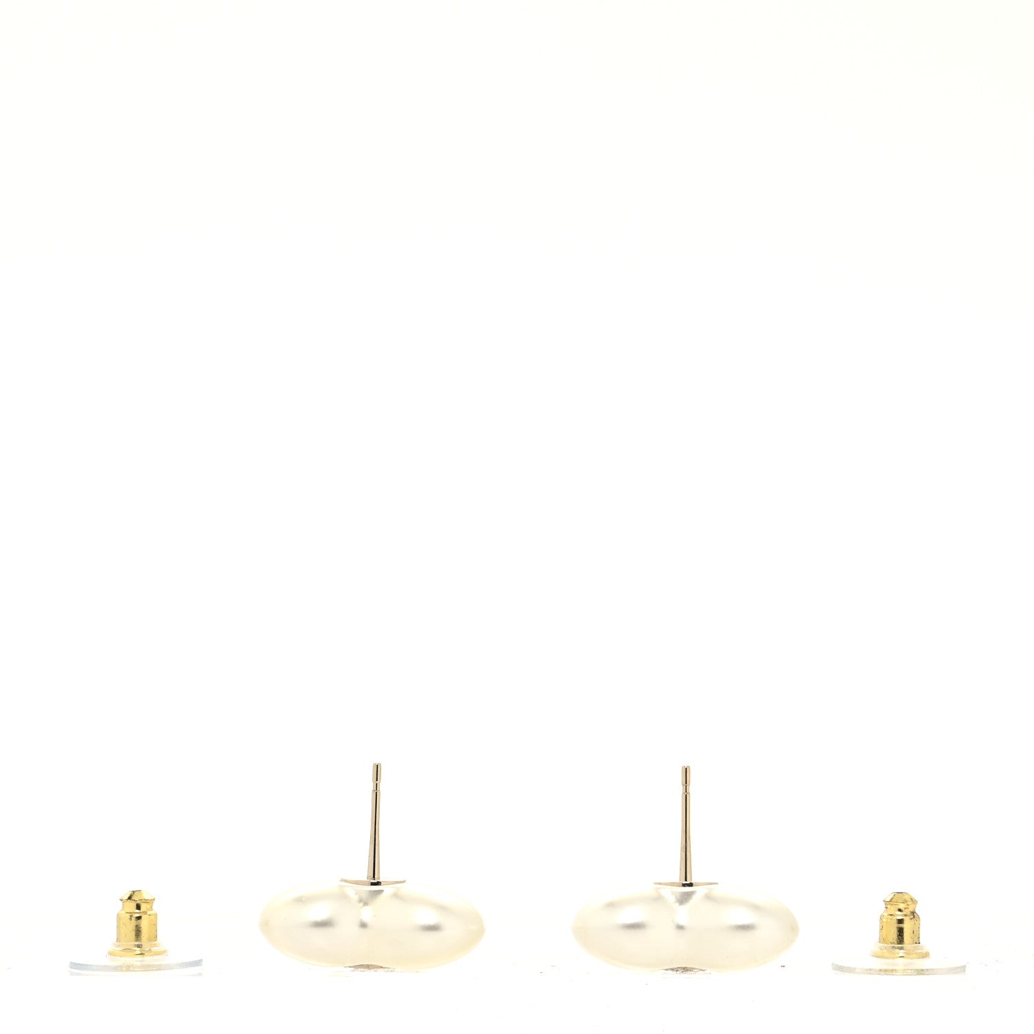 Chanel Pearl Crystal CC Heart Earrings Gold 3 of 4