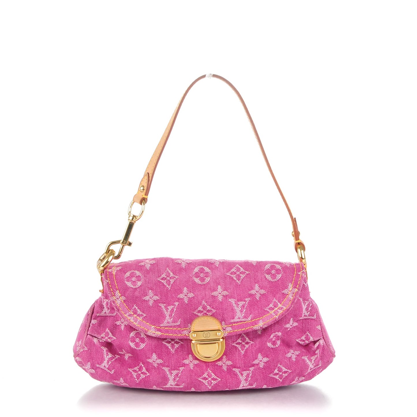 Monogram Denim Mini Pleaty Fuchsia