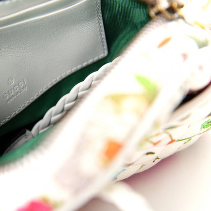 Gucci Canvas Flora Floral Trapuntata Mini Zumi Dome Shoulder Bag White 8 of 10