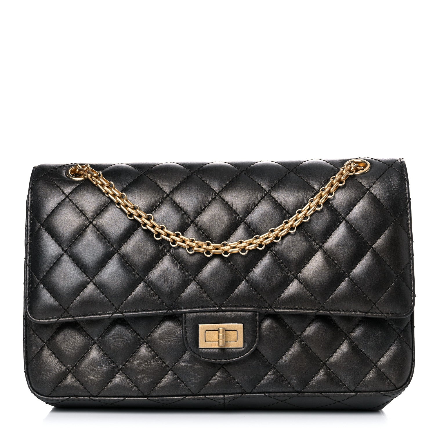 Chanel Metallic Calfskin Quilted 2.55 Reissue 226 Flap Charcoal 1 of 21