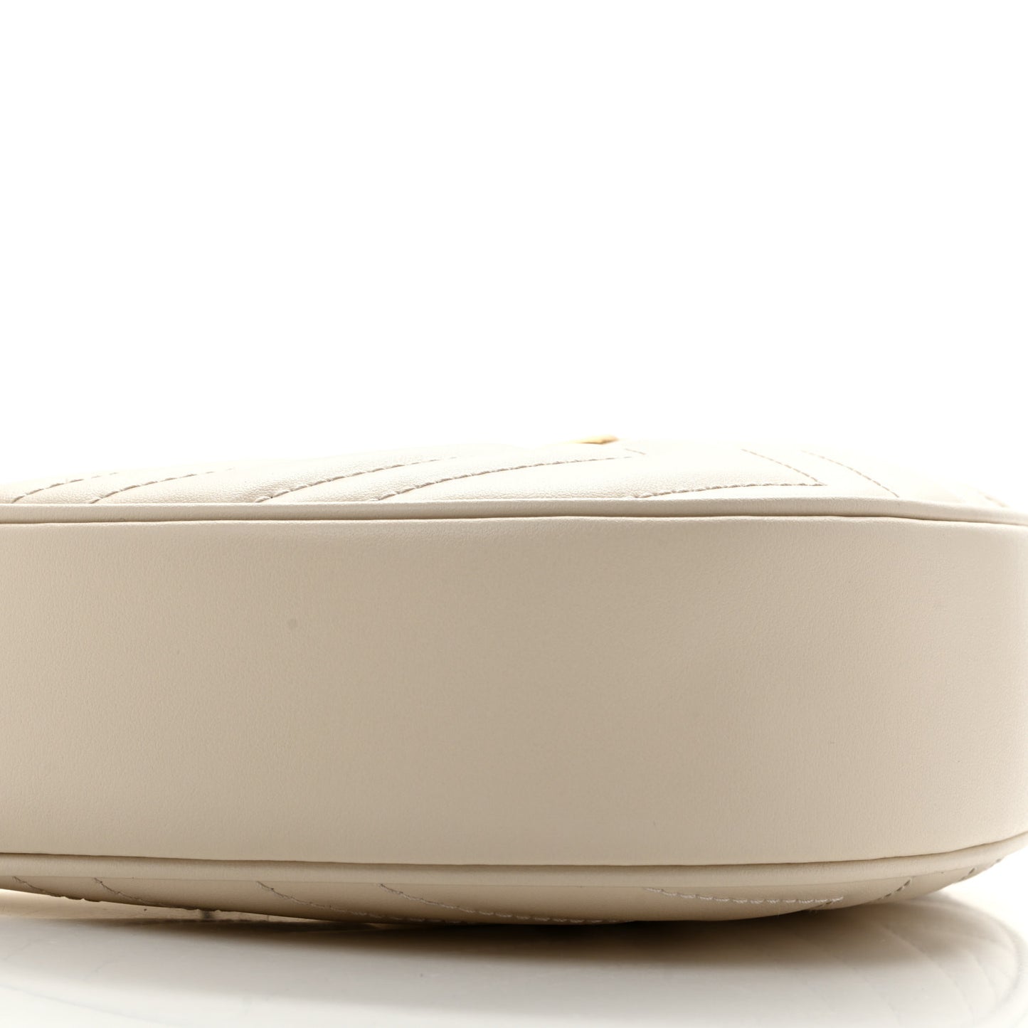 Calfskin Matelasse Chevron Mini GG Marmont Half Moon Hobo Mystic White