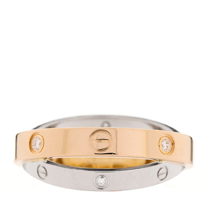 Cartier 18K Pink White Gold 6 Diamond LOVE Ring 54 7 3 of 6