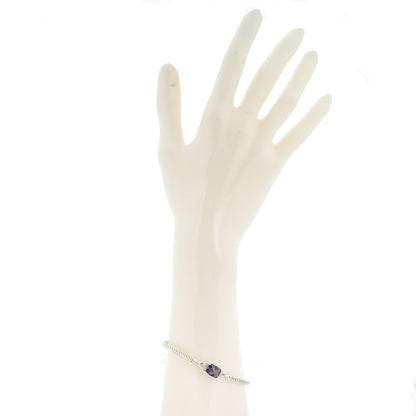 David Yurman Sterling Silver Diamond Amethyst 3mm Petite Wheaton Bracelet 2 of 6
