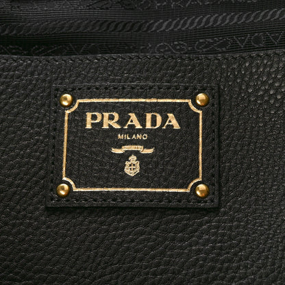 Prada Vitello Daino Side Pocket Tote Black 6 of 14