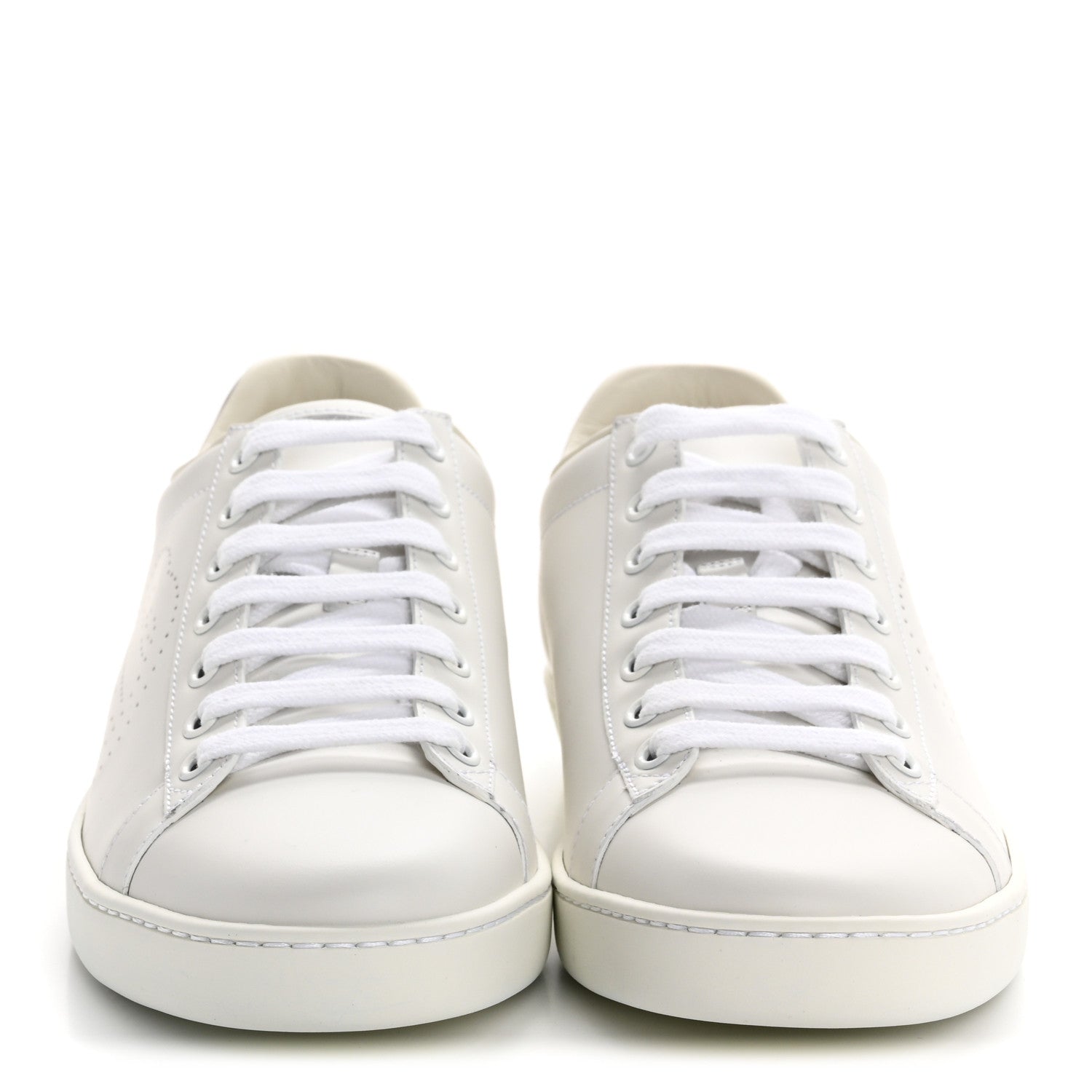 Gucci Calfskin Interlocking G Perforated Womens Ace Sneakers 38.5 White Grey Sky 5 of 20