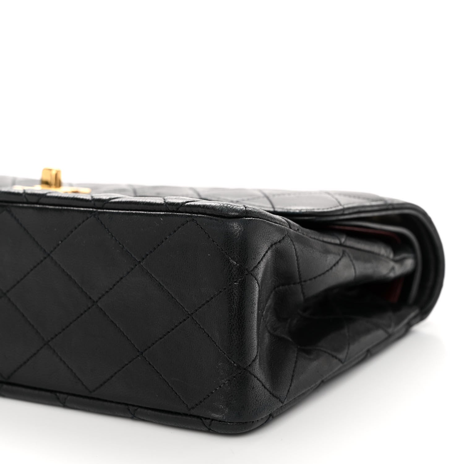 Chanel Lambskin Quilted Medium Double Flap Black 10 of 10
