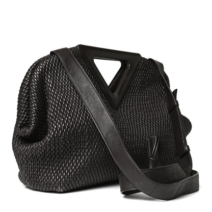 Bottega Veneta Lambskin Knit Small The Point Triangle Bag Black 4 of 12