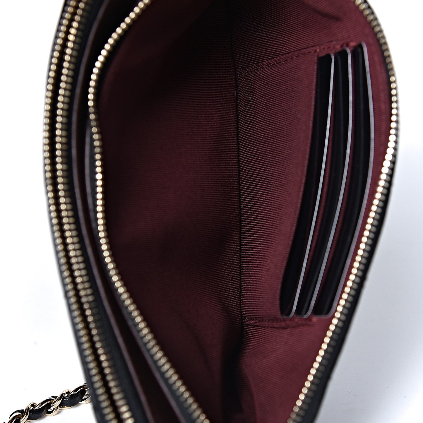 Lambskin Quilted Small Clutch With Chain Black