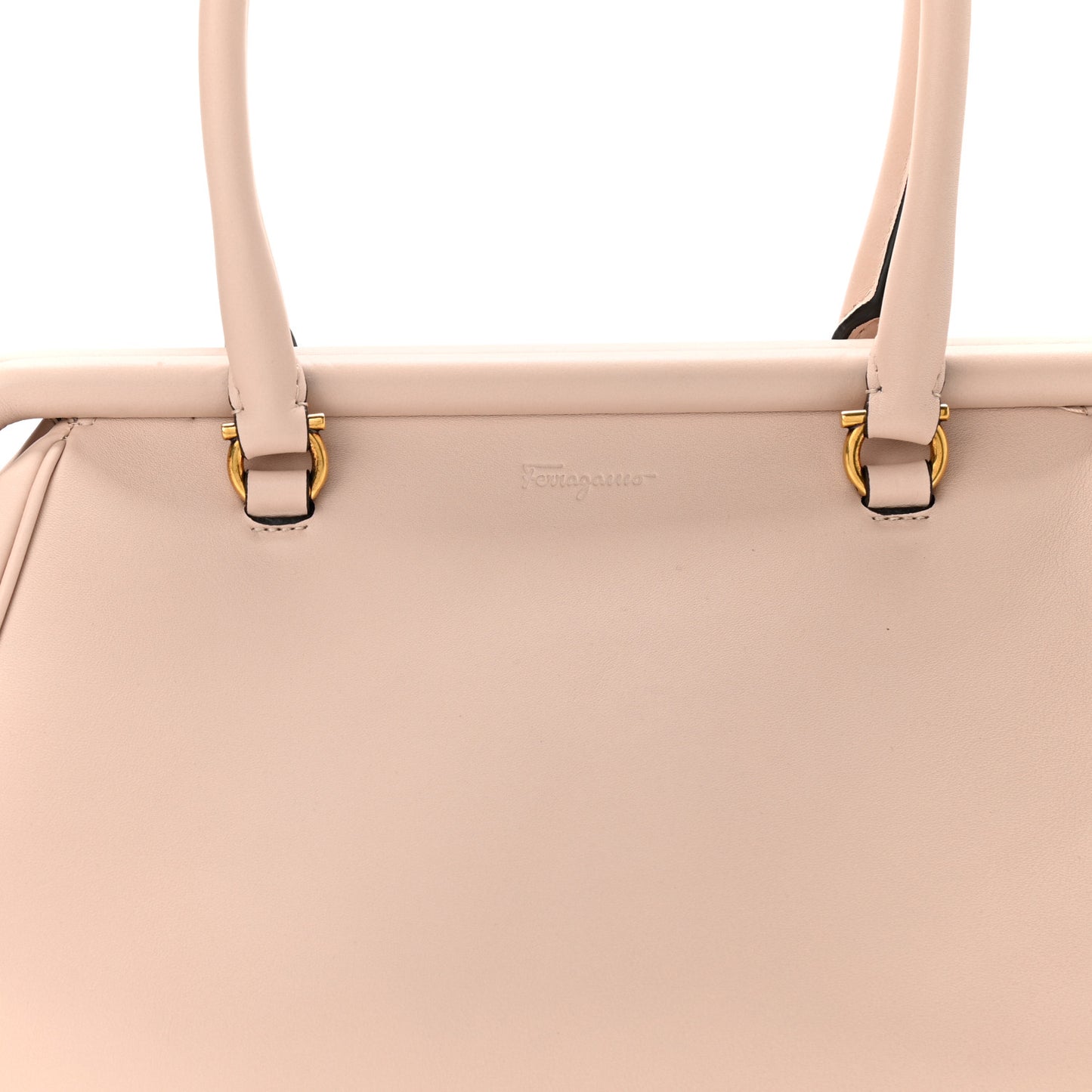 Calfskin Frame Satchel Light Pink