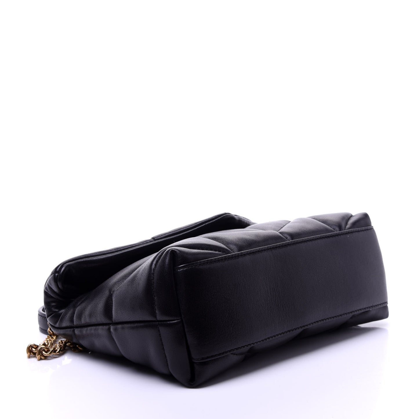 Lambskin Quilted Toy Loulou Puffer Monogram Chain Satchel Black