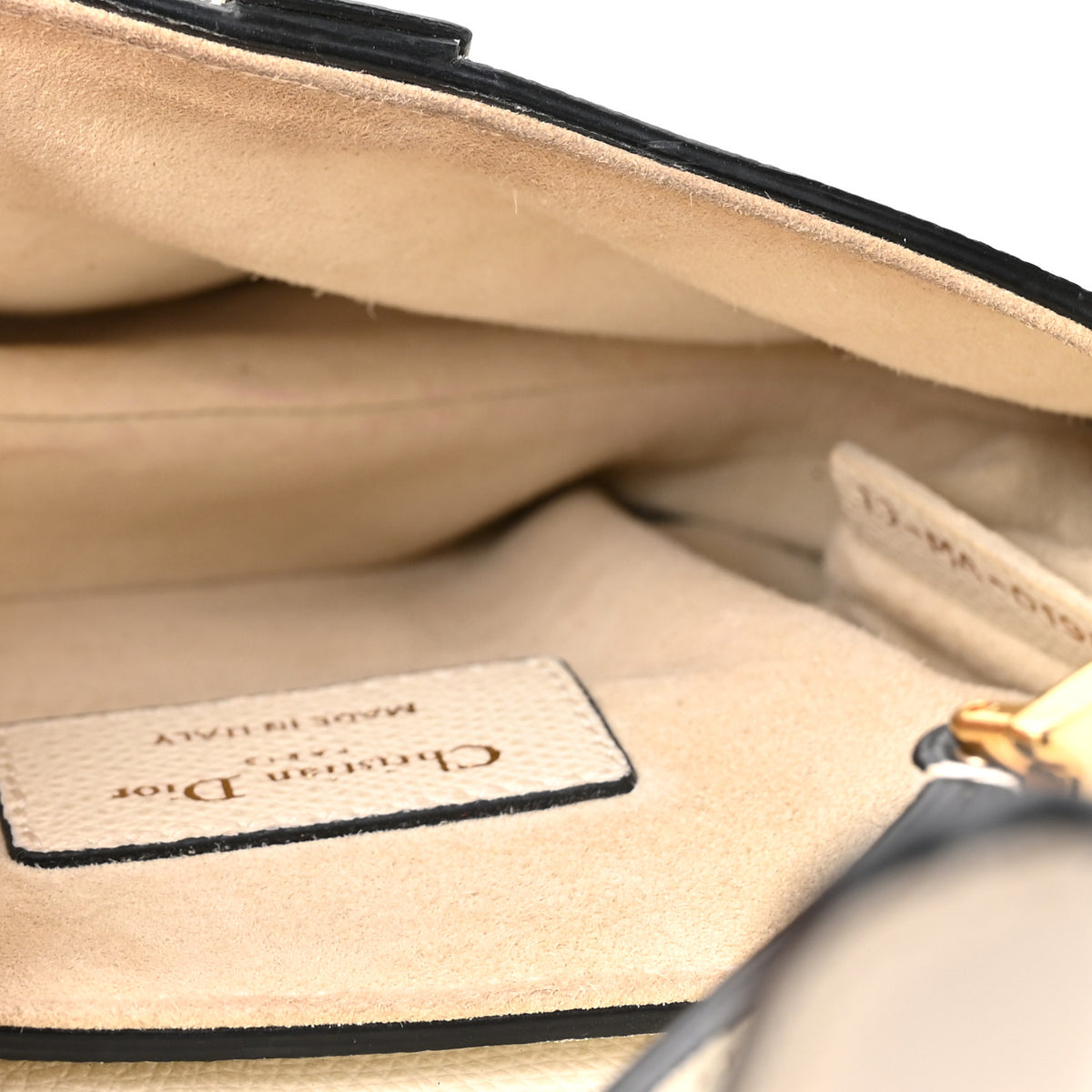 Grained Calfskin Mini Saddle Bag White