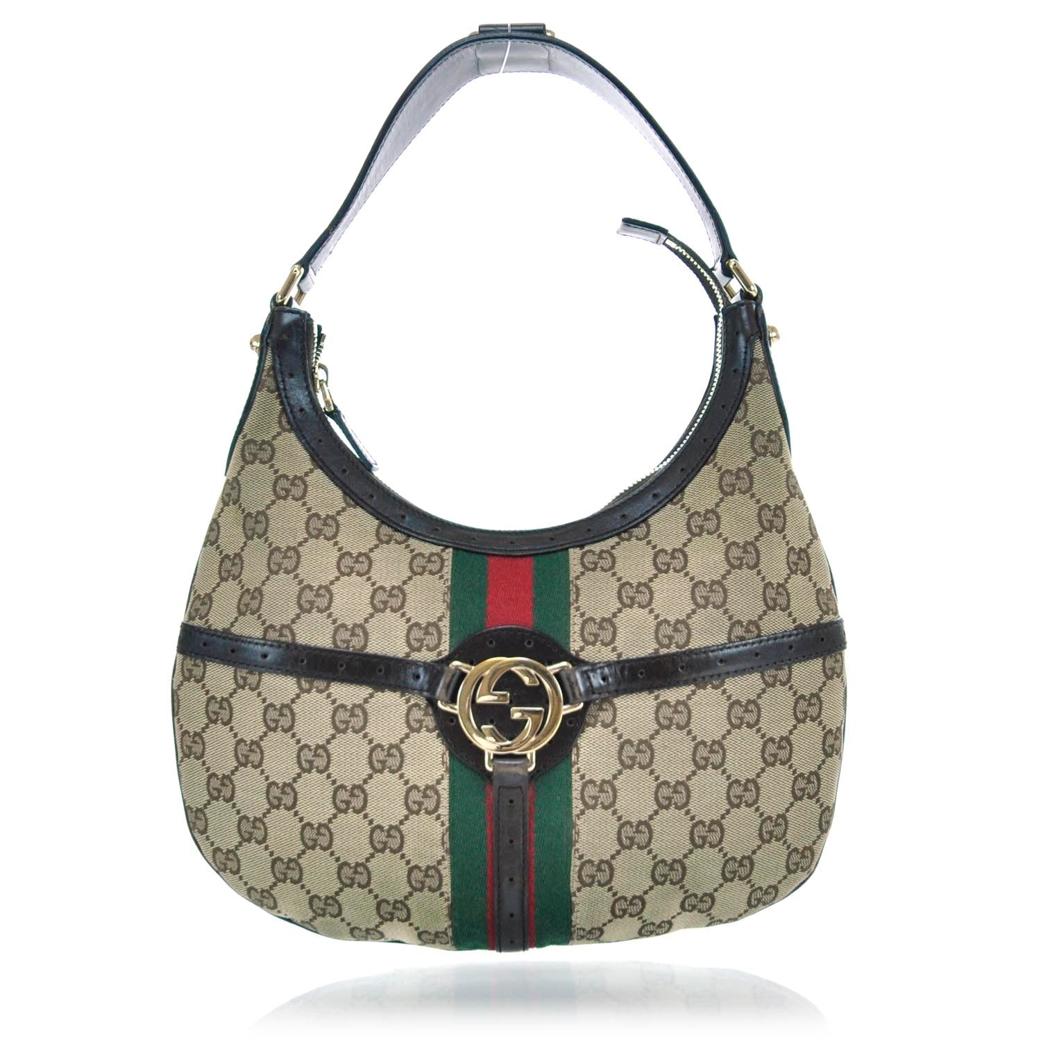 Gucci Monogram Reins Hobo Ebony 1 of 11