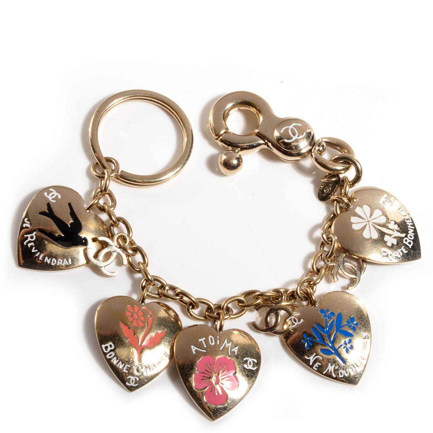 Chanel Valentine Charm Keychain Gold 1 of 6