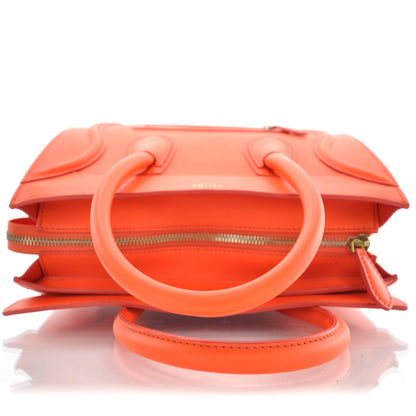 Celine Smooth Calfskin Mini Luggage Bright Orange 5 of 10