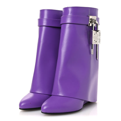 Givenchy Calfskin Shark Lock Ankle Boots 35 Ultraviolet 4 of 16
