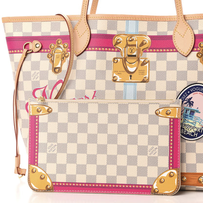 Louis Vuitton Damier Azur Summer Trunks Newport Beach Neo Neverfull MM 11 of 13