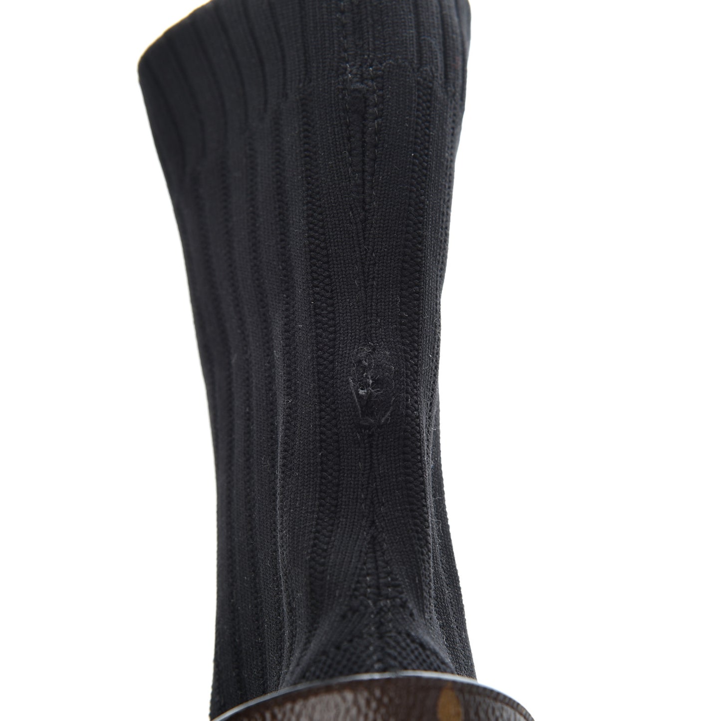 Monogram Stretch Fabric Silhouette Ankle Boots 35 Black