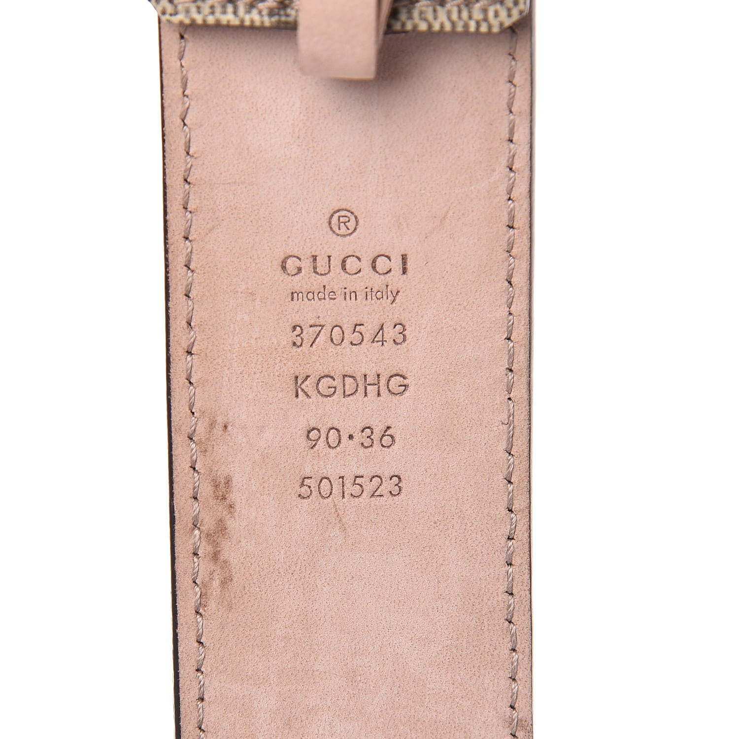 Gucci GG Supreme Monogram Interlocking G 37mm Belt 90 36 Beige Ebony Cocoa 4 of 8