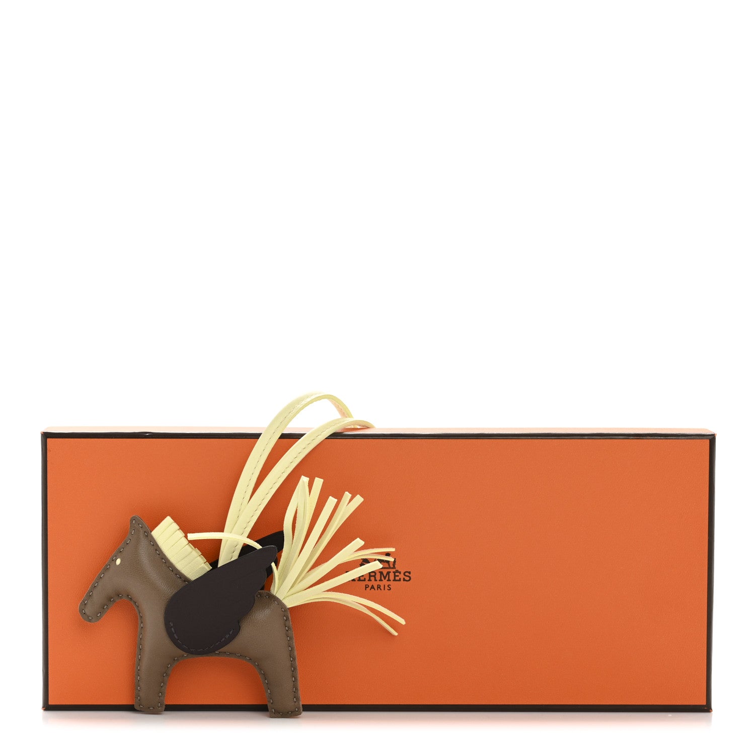 Hermes Milo Lambskin Grigri Rodeo Pegase Horse Bag Charm PM Etoupe Jaune Milton Rouge Sellier 5 of 5