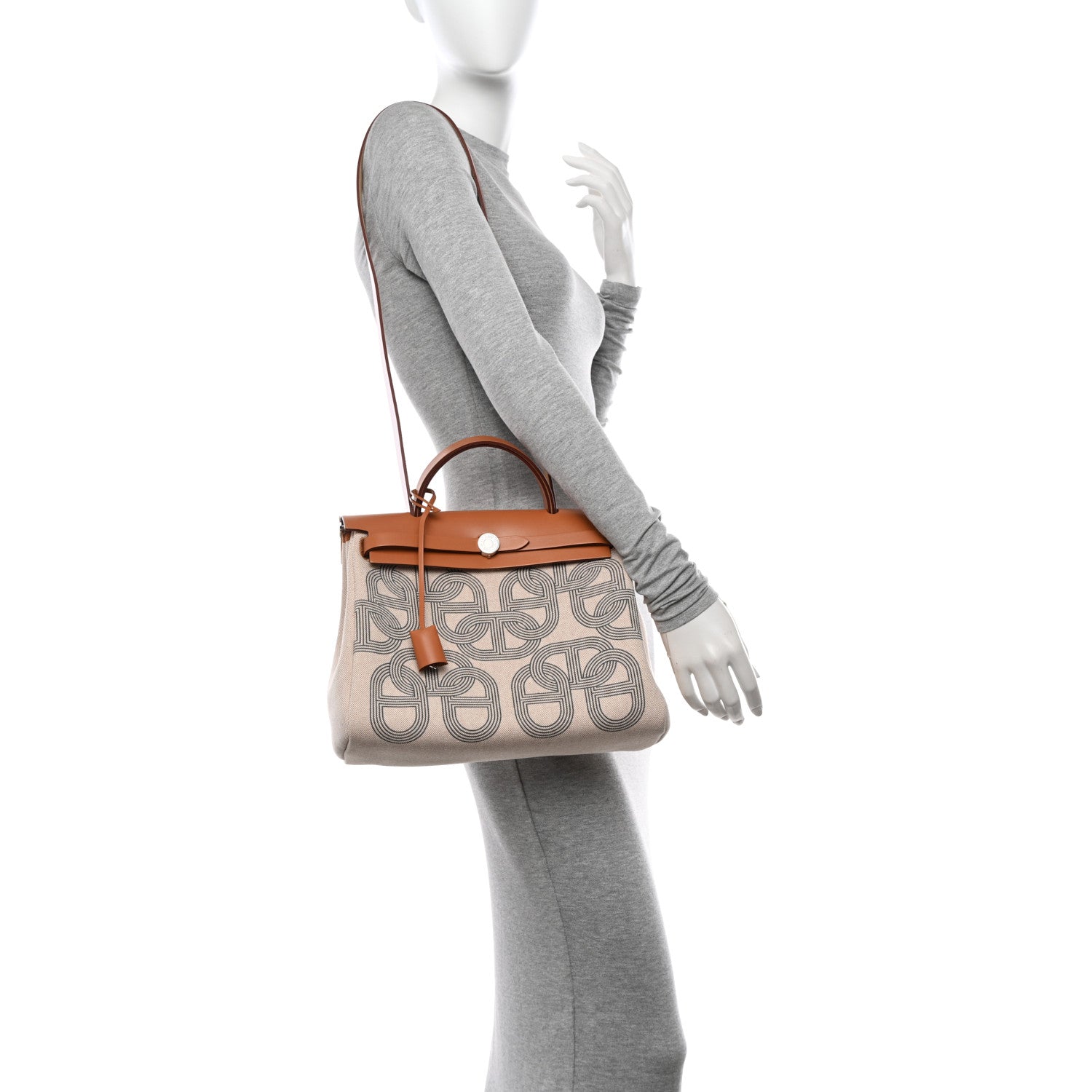 Hermes H Plume Canvas Vache Hunter Circuit 24 Herbag Zip Retourne 31 Gris Meyer Ecru Beige Naturel 2 of 11
