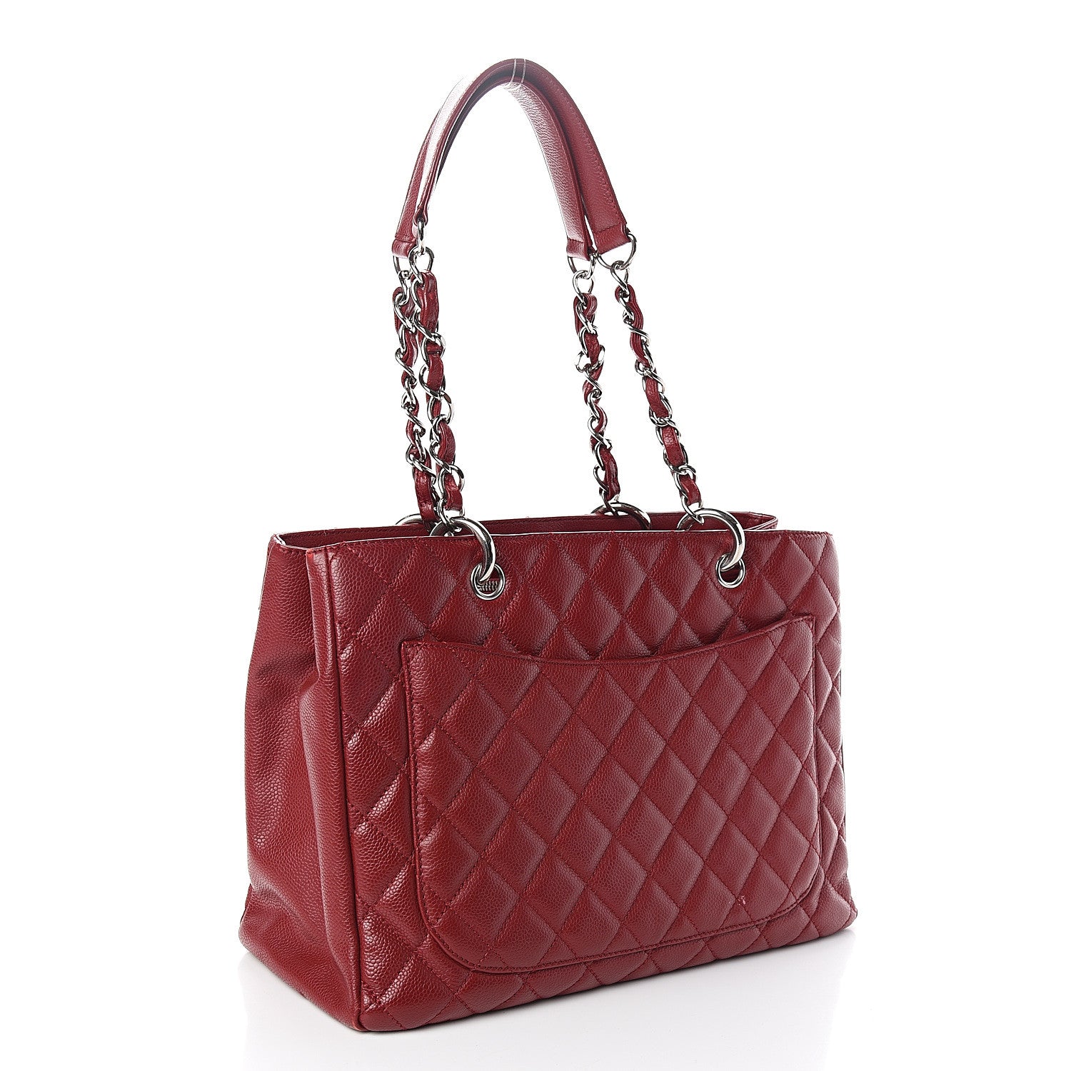 Chanel Caviar Quilted Grand Shopping Tote GST Red 2 of 14
