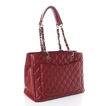 Chanel Caviar Quilted Grand Shopping Tote GST Red 2 of 14