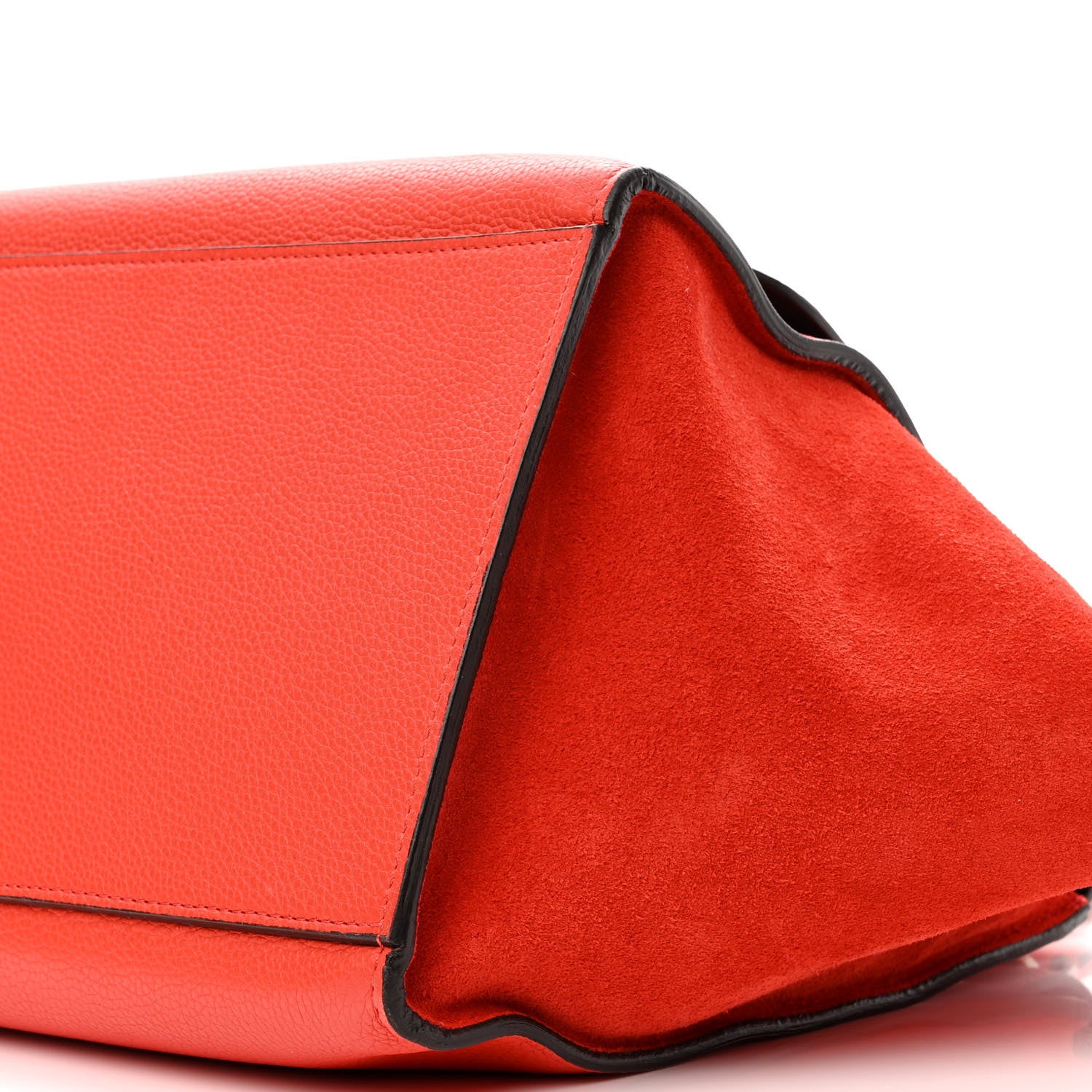 Celine Drummed Calfskin Suede Medium Trapeze Vermillion 10 of 12
