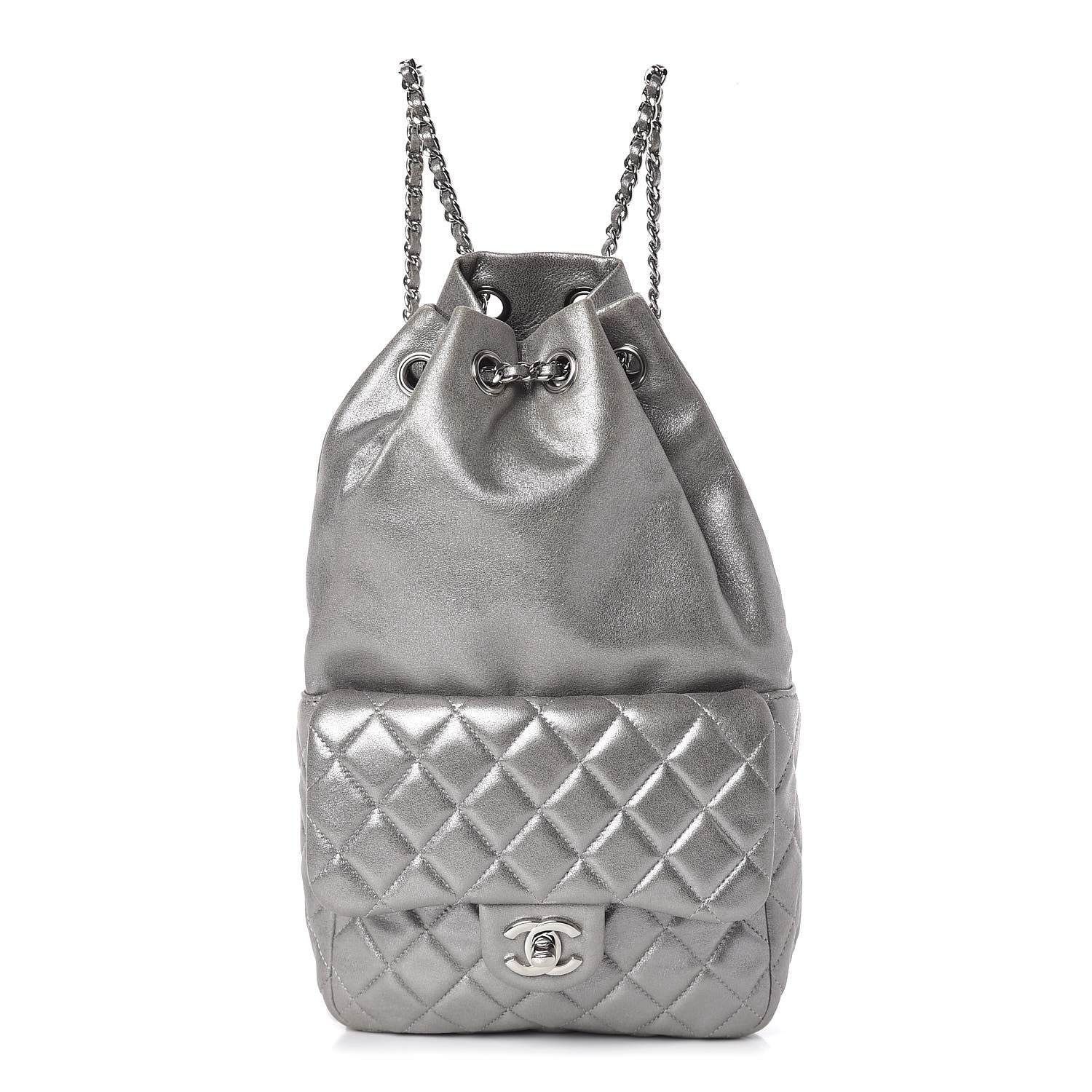 Chanel Metallic Lambskin Quilted Small In Seoul Backpack Silver 1 of 10