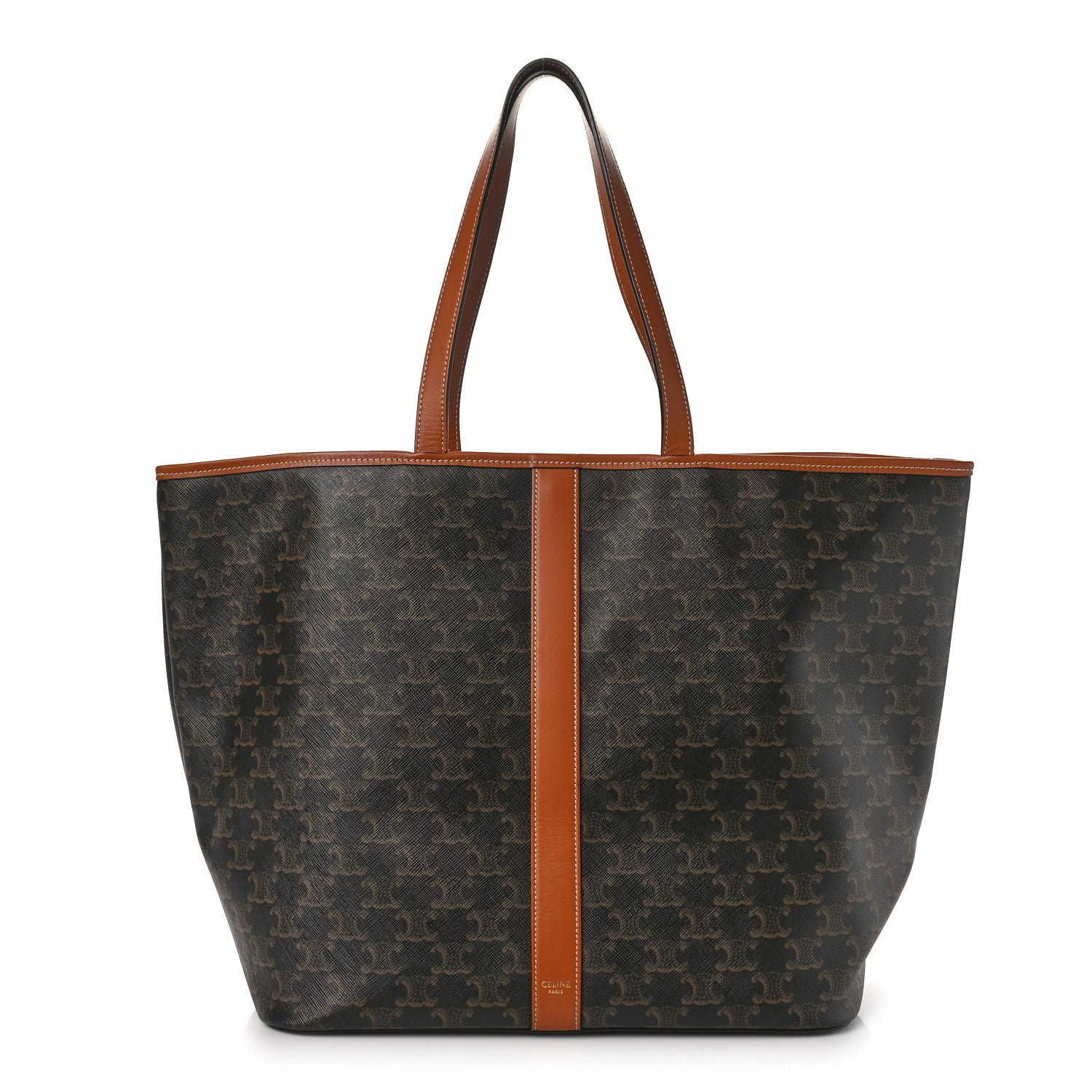 Celine Triomphe Canvas Medium Cabas Bag Tan 1 of 9