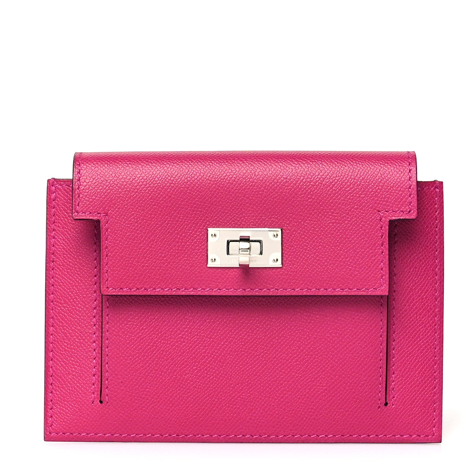 Hermes Madame Calfskin Kelly Pocket Compact Wallet Rose Pourpre 1 of 9