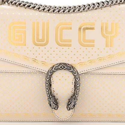 Gucci X SEGA Calfskin GUCCY Stars Medium Dionysus Shoulder Bag Mystic White Gold 9 of 13