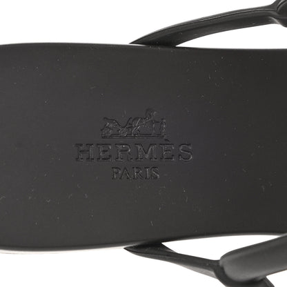 Hermes Rubber Womens Egerie Sandals 36 Black 7 of 9
