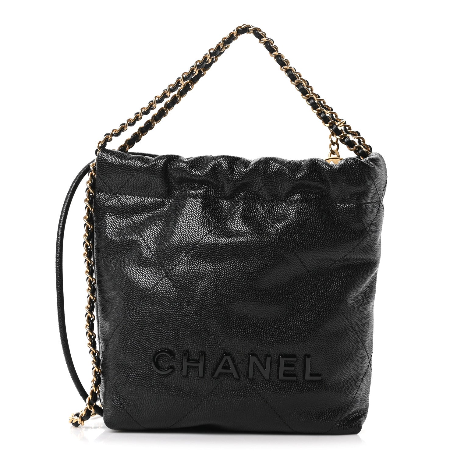 Chanel Shiny Caviar Quilted Monochrome Mini Chanel 22 Black 1 of 11