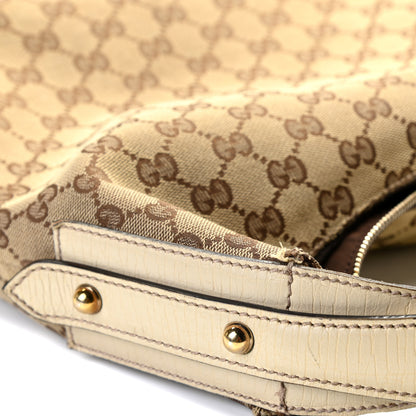 Gucci Monogram Medium Horsebit Chain Hobo Off White 11 of 14