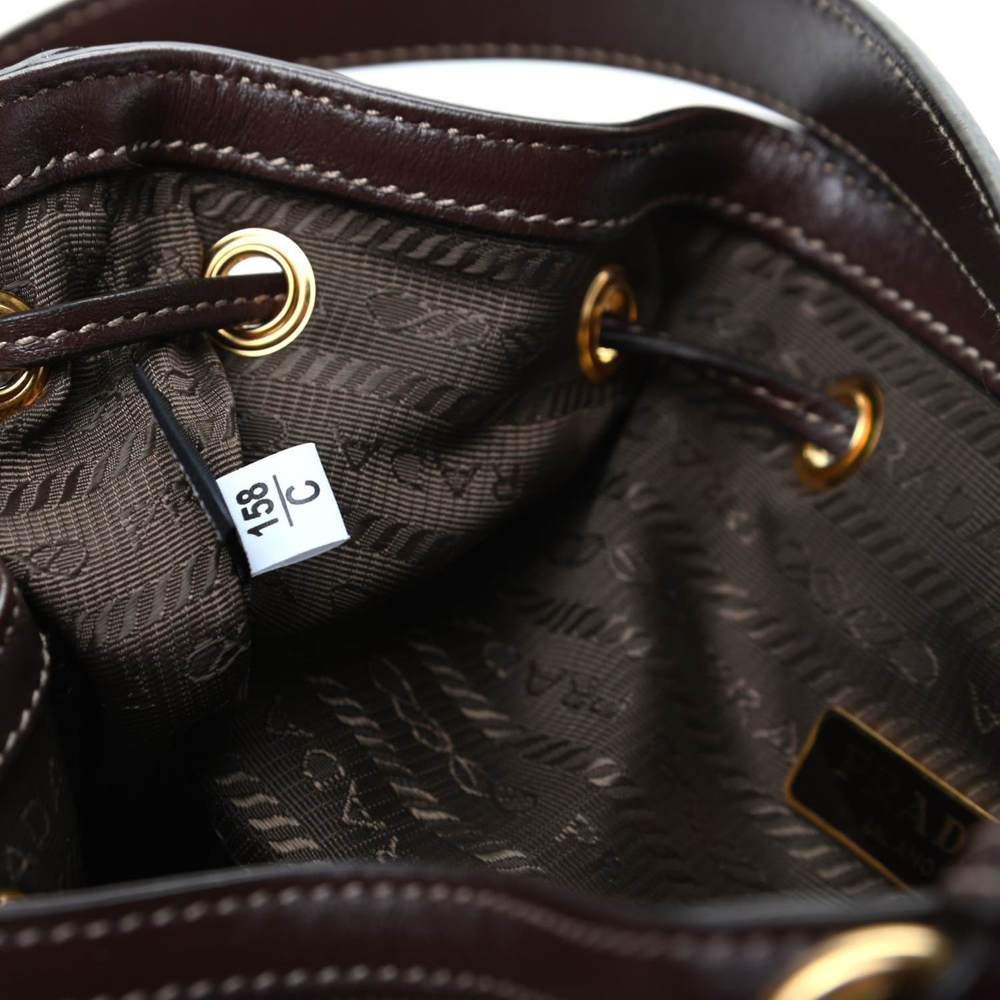 Jacquard Logo Mini Bucket Crossbody Bag Corda Bruciato