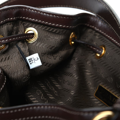Prada Jacquard Logo Mini Bucket Crossbody Bag Corda Bruciato 7 of 10