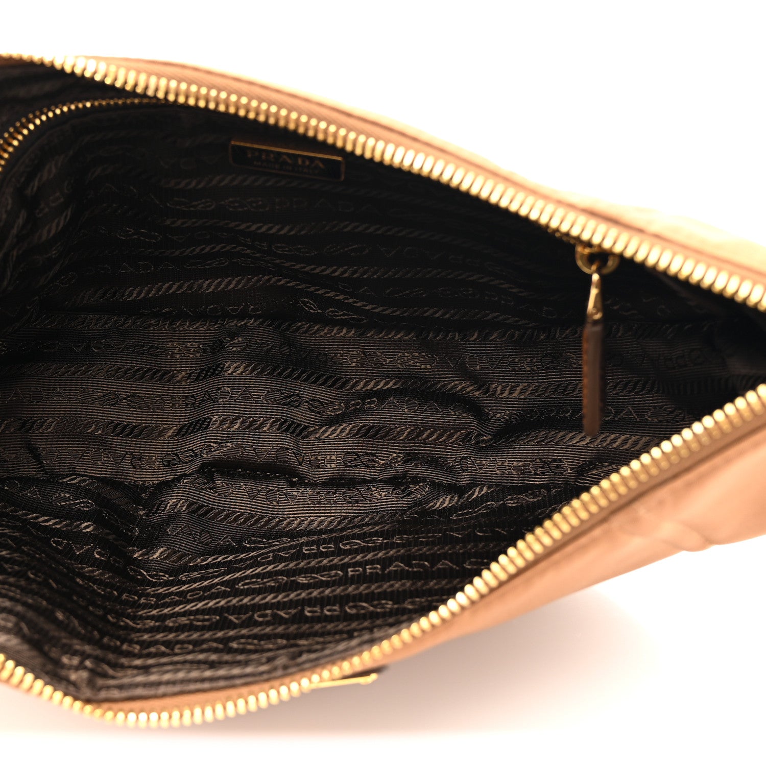 Prada Re-Nylon Saffiano Demi-lune Shoulder Bag Brown 5 of 10