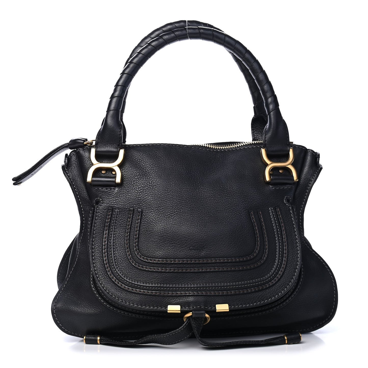 Calfskin Medium Marcie Satchel Black