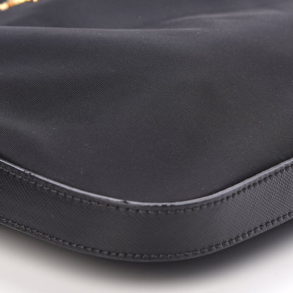 Prada Tessuto Nylon Saffiano Vela Crossbody Bag Black 8 of 9