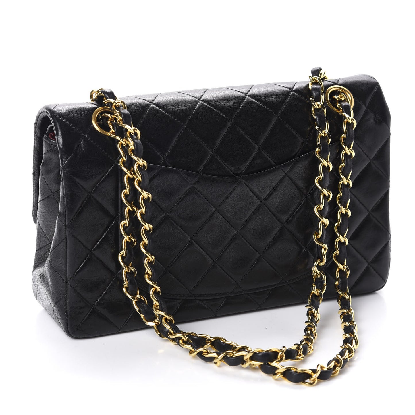 Lambskin Quilted Small Double Flap Black