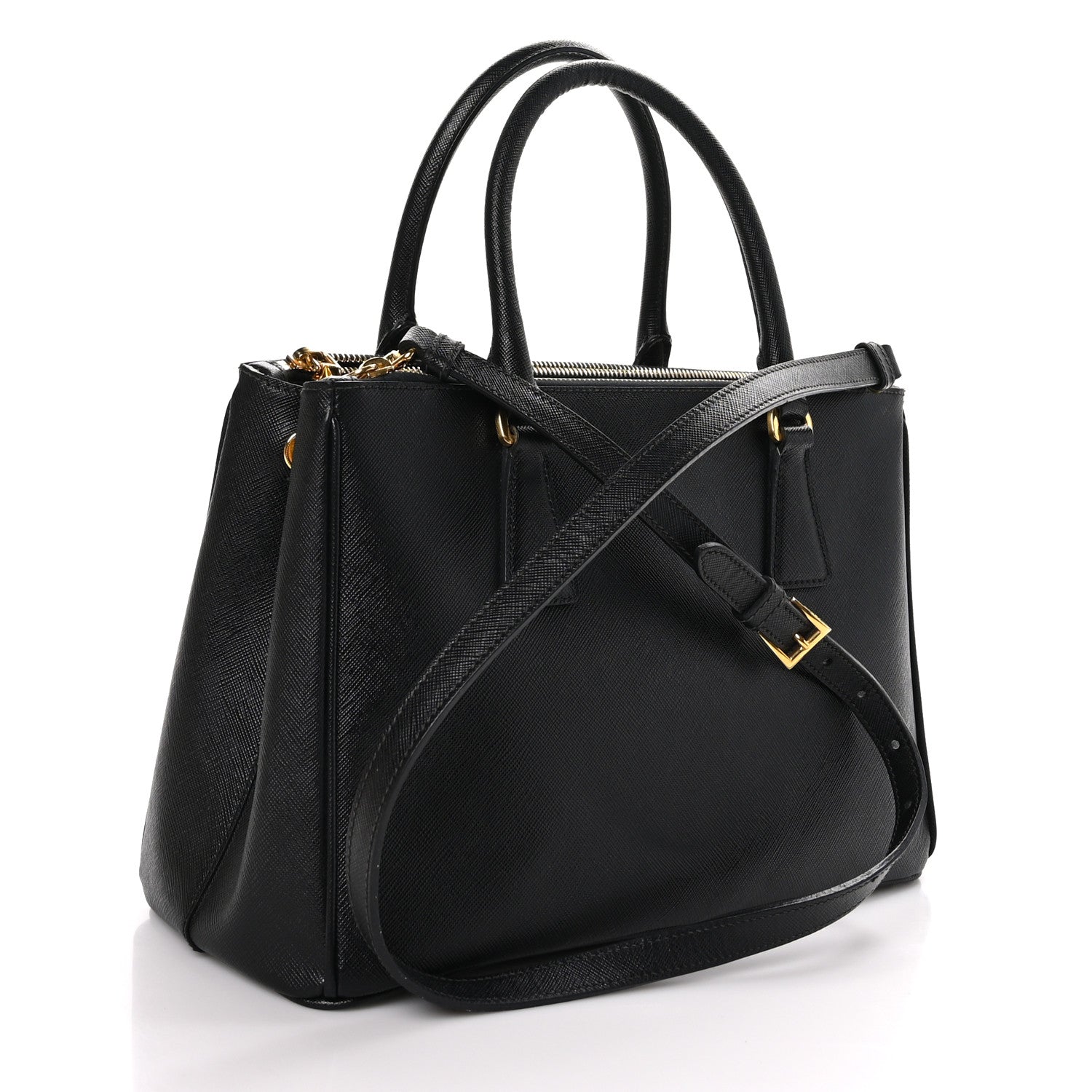 Prada Saffiano Small Galleria Double Zip Tote Black 3 of 8
