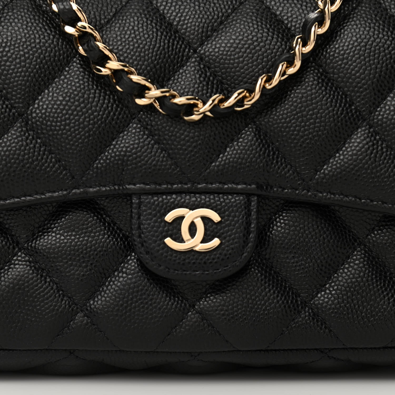 Chanel Caviar Quilted Flap Phone Holder With Chain Black 10 of 12