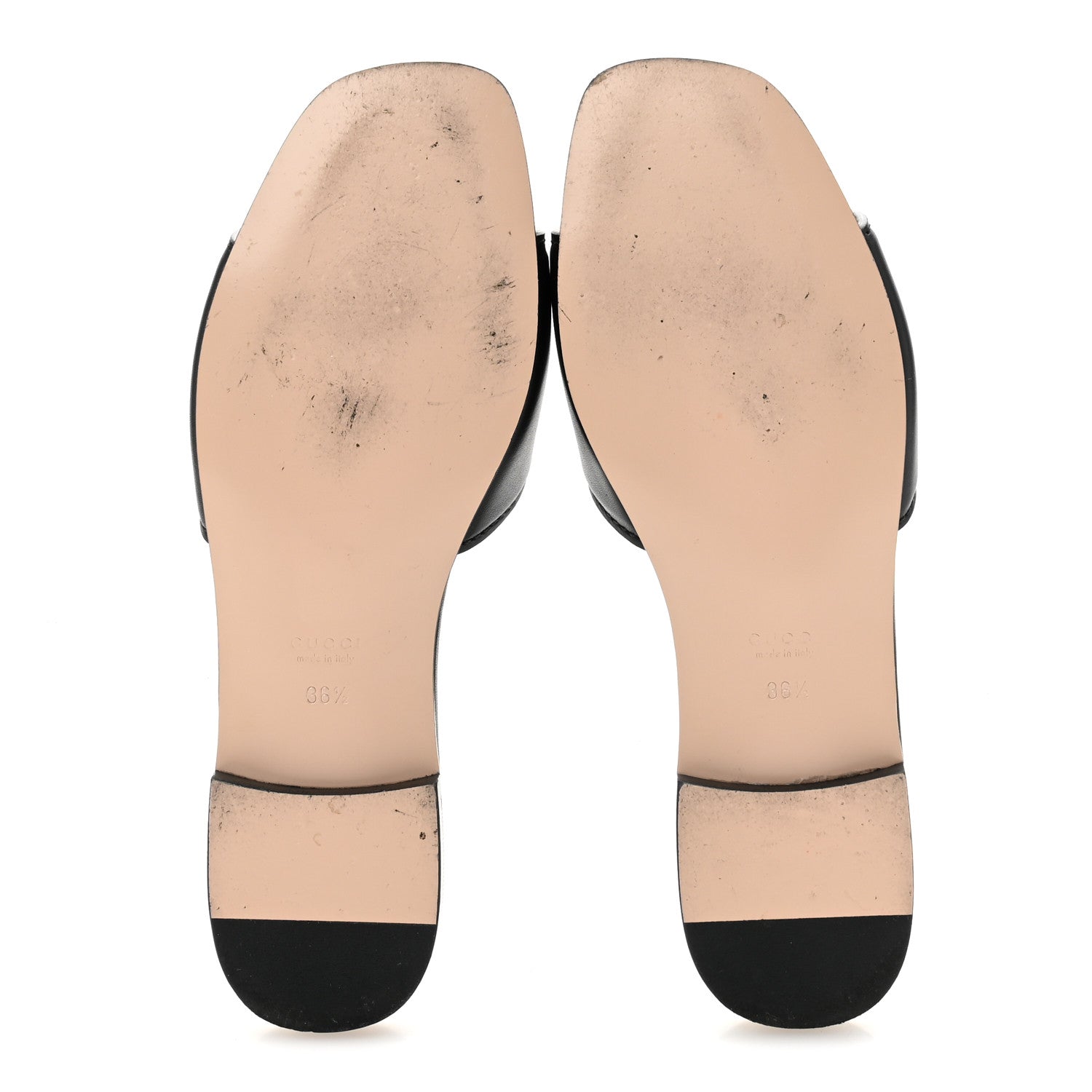 Gucci Cosmos Softy Calfskin Interlocking G Cut Out Slide Sandals 36.5 Black 6 of 10